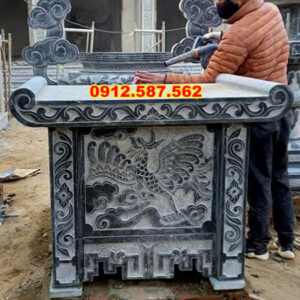 Bàn thờ đá đẹp bằng đá tự nhiên nguyên khối - Đá Thăng Long 003