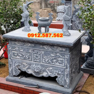 Bàn thờ đá đẹp bằng đá tự nhiên nguyên khối - Đá Thăng Long 014