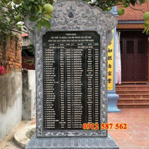 Mẫu bia ghi danh đẹp bằng đá tự nhiên, chạm khắc tinh xảo, lưu danh truyền thống.