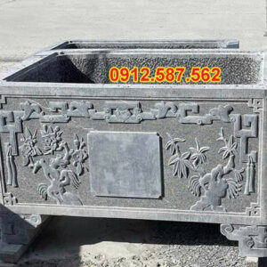 Chậu đá trồng cây cảnh đẹp | Chậu đá tự nhiên nguyên khối | Đá Thăng Long Mẫu 01