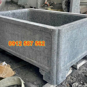 Chậu đá trồng cây cảnh đẹp | Chậu đá tự nhiên nguyên khối | Đá Thăng Long Mẫu 13
