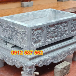 Chậu đá trồng cây cảnh đẹp | Chậu đá tự nhiên nguyên khối | Đá Thăng Long Mẫu 21