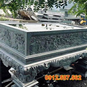 Chậu đá trồng cây cảnh đẹp | Chậu đá tự nhiên nguyên khối | Đá Thăng Long Mẫu 03