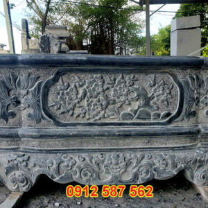 Chậu đá trồng cây cảnh đẹp | Chậu đá tự nhiên nguyên khối | Đá Thăng Long Mẫu 32