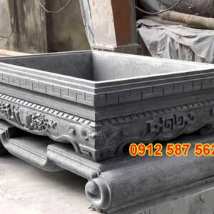 Chậu đá trồng cây cảnh đẹp | Chậu đá tự nhiên nguyên khối | Đá Thăng Long Mẫu 38