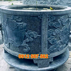 Chậu đá trồng cây cảnh đẹp | Chậu đá tự nhiên nguyên khối | Đá Thăng Long Mẫu 40