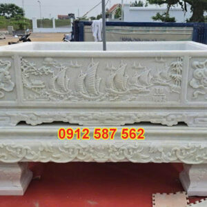 Chậu đá trồng cây cảnh đẹp | Chậu đá tự nhiên nguyên khối | Đá Thăng Long Mẫu 46