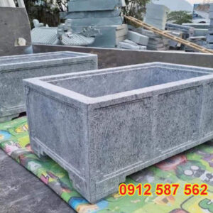 Chậu đá trồng cây cảnh đẹp | Chậu đá tự nhiên nguyên khối | Đá Thăng Long Mẫu 60