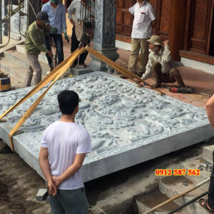 Chiếu đá nhà thờ đẹp - Mẫu chiếu rồng đá nguyên khối - Đá Thăng Long 018