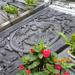 Chiếu đá nhà thờ đẹp - Mẫu chiếu rồng đá nguyên khối - Đá Thăng Long 021