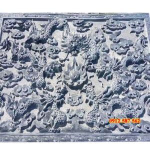 Chiếu đá nhà thờ đẹp - Mẫu chiếu rồng đá nguyên khối - Đá Thăng Long 025