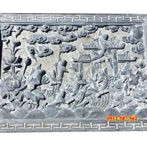 Chiếu đá nhà thờ đẹp - Mẫu chiếu rồng đá nguyên khối - Đá Thăng Long 027