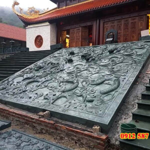 Chiếu đá nhà thờ đẹp - Mẫu chiếu rồng đá nguyên khối - Đá Thăng Long 007