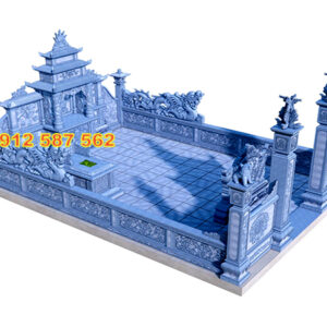 Khu lăng mộ đá đẹp mẫu 010 chế tác tinh xảo bởi Đá Thăng Long