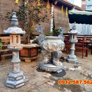 Địa chỉ bán đồ thờ đỉnh hương đá đẹp tại Ninh Bình, mẫu lư hương đá tự nhiên nguyên khối.