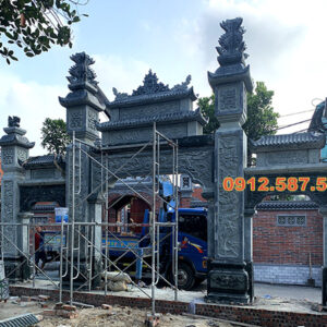 Cổng đá nhà thờ họ, cổng từ đường truyền thống | Đá Thăng Long | Mẫu 003