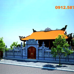 Cổng đá nhà thờ họ, cổng từ đường truyền thống | Đá Thăng Long | Mẫu 004