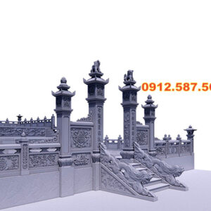 Cổng đá nhà thờ họ, cổng từ đường truyền thống | Đá Thăng Long | Mẫu 006