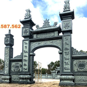 Cổng đá nhà thờ họ, cổng từ đường truyền thống | Đá Thăng Long | Mẫu 007