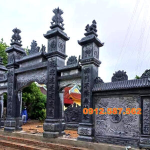 Cổng đá nhà thờ họ, cổng từ đường truyền thống | Đá Thăng Long | Mẫu 009