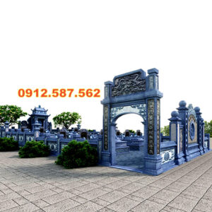 Cổng đá nhà thờ họ, cổng từ đường truyền thống | Đá Thăng Long | Mẫu 016