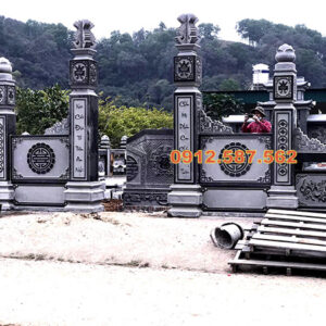 Cổng đá nhà thờ họ, cổng từ đường truyền thống | Đá Thăng Long | Mẫu 022