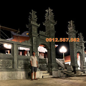 Cổng đá nhà thờ họ, cổng từ đường truyền thống | Đá Thăng Long | Mẫu 024