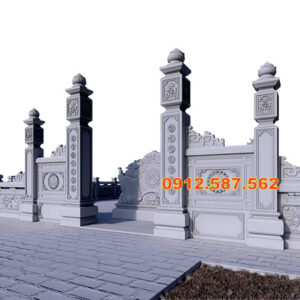 Cổng đá nhà thờ họ, cổng từ đường truyền thống | Đá Thăng Long | Mẫu 026