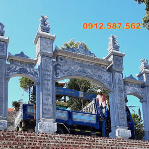 Cổng đá nhà thờ họ, cổng từ đường truyền thống | Đá Thăng Long | Mẫu 029