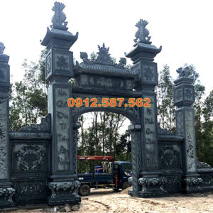 Cổng đá nhà thờ họ, cổng từ đường truyền thống | Đá Thăng Long | Mẫu 030