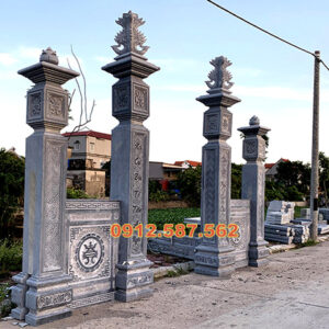 Cổng đá nhà thờ họ, cổng từ đường truyền thống | Đá Thăng Long | Mẫu 032