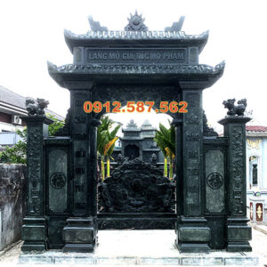 Cổng đá nhà thờ họ, cổng từ đường truyền thống | Đá Thăng Long | Mẫu 037