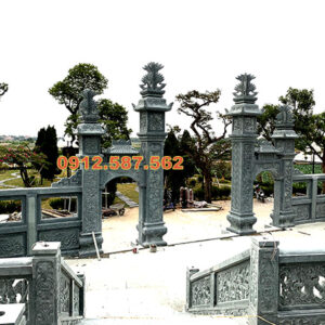 Cổng đá nhà thờ họ, cổng từ đường truyền thống | Đá Thăng Long | Mẫu 038