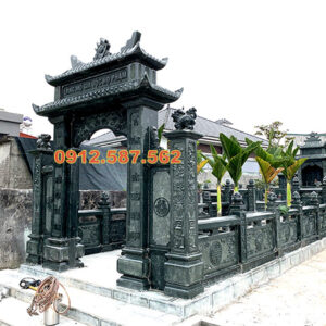Cổng đá nhà thờ họ, cổng từ đường truyền thống | Đá Thăng Long | Mẫu 047