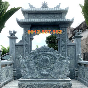 Cổng đá nhà thờ họ, cổng từ đường truyền thống | Đá Thăng Long | Mẫu 048