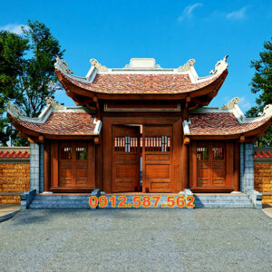 Cổng đá nhà thờ họ, cổng từ đường truyền thống | Đá Thăng Long | Mẫu 049