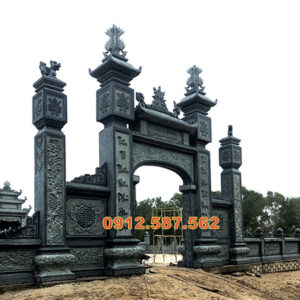 Cổng đá nhà thờ họ, cổng từ đường truyền thống | Đá Thăng Long | Mẫu 053