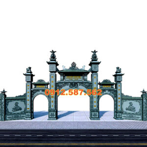 Cổng đá nhà thờ họ, cổng từ đường truyền thống | Đá Thăng Long | Mẫu 054
