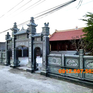 Cổng đá nhà thờ họ, cổng từ đường truyền thống | Đá Thăng Long | Mẫu 055