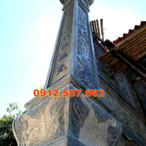Cột đá tự nhiên đẹp – Mẫu cột đá nhà thờ, nhà gỗ, từ đường cao cấp Mẫu 02