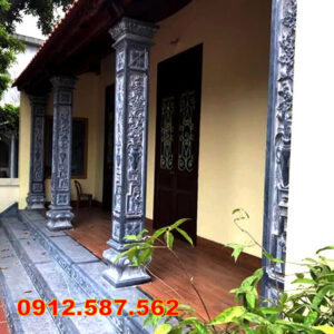 Cột đá tự nhiên đẹp – Mẫu cột đá nhà thờ, nhà gỗ, từ đường cao cấp Mẫu 03