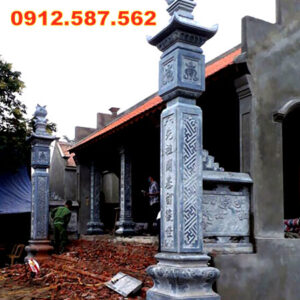 Cột đá tự nhiên đẹp – Mẫu cột đá nhà thờ, nhà gỗ, từ đường cao cấp Mẫu 05