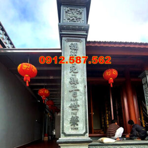 Cột đá tự nhiên đẹp – Mẫu cột đá nhà thờ, nhà gỗ, từ đường cao cấp Mẫu 07