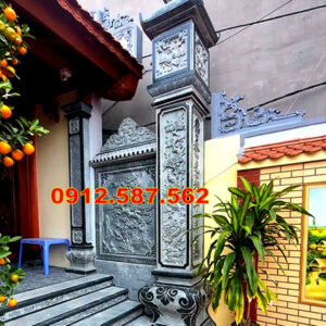 Cột đá tự nhiên đẹp – Mẫu cột đá nhà thờ, nhà gỗ, từ đường cao cấp Mẫu 08