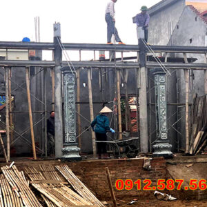 Cột đá tự nhiên đẹp – Mẫu cột đá nhà thờ, nhà gỗ, từ đường cao cấp Mẫu 22
