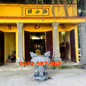 Cột đá tự nhiên đẹp – Mẫu cột đá nhà thờ, nhà gỗ, từ đường cao cấp Mẫu 24