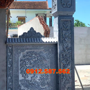 Cột đá tự nhiên đẹp – Mẫu cột đá nhà thờ, nhà gỗ, từ đường cao cấp Mẫu 32