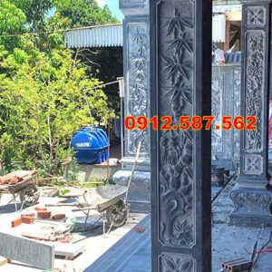 Cột đá tự nhiên đẹp – Mẫu cột đá nhà thờ, nhà gỗ, từ đường cao cấp Mẫu 33