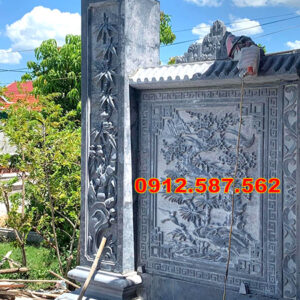 Cột đá tự nhiên đẹp – Mẫu cột đá nhà thờ, nhà gỗ, từ đường cao cấp Mẫu 34