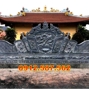 Cuốn thư đá nhà thờ họ đẹp | Bình phong đá chạm khắc tinh xảo | Đá Thăng Long Mẫu 04